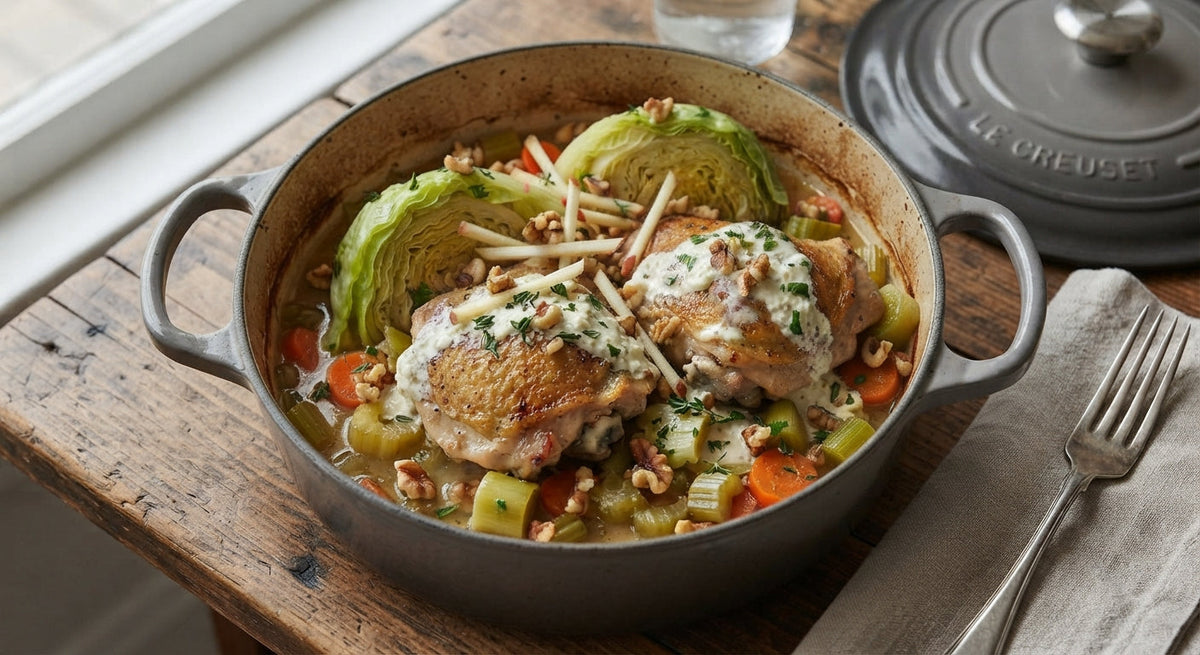 Dijon-Thyme Chicken & Silky Cabbage