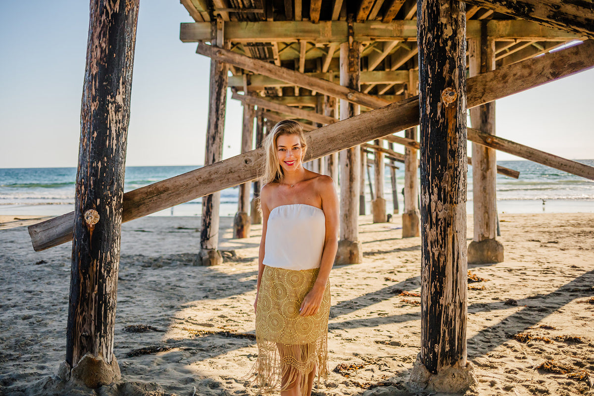 Kelsey Bistany on the beach in Newport Beach